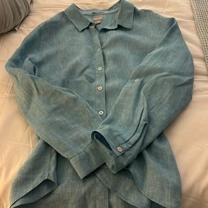 100% linen button-down blouse